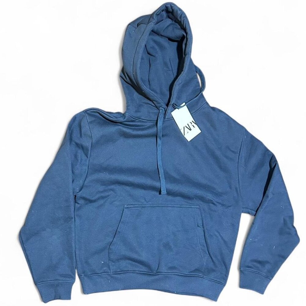 Zara Men's Navy Hoodie
